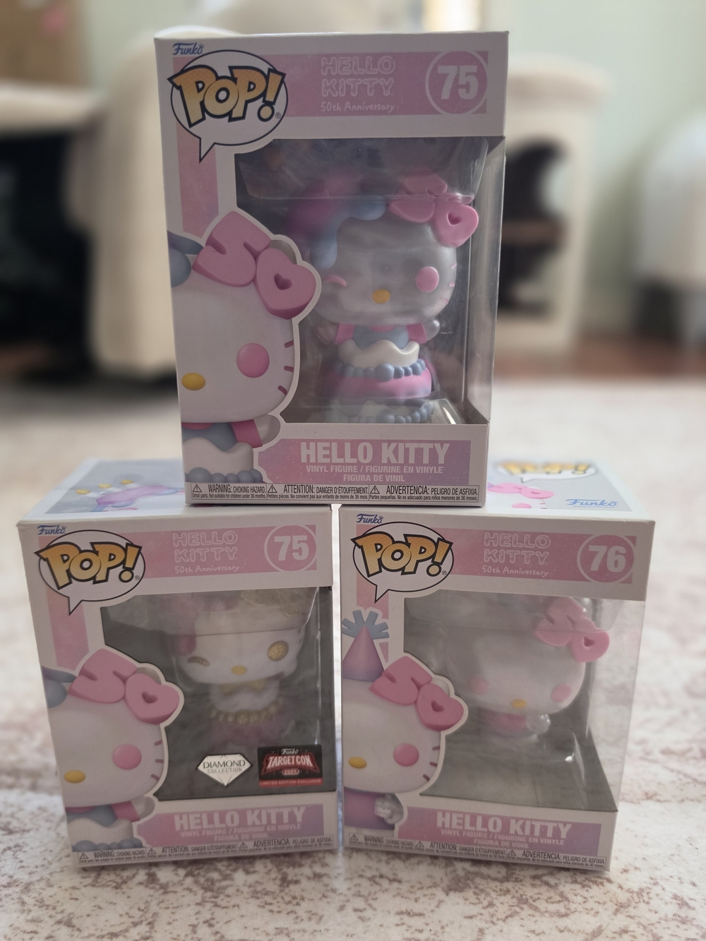 Funko Hello Kitty 50th Anniversary Vinyl Figure Set Of 3 - Pink